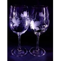 LsG-Crystal Skleničky na červené víno ručně broušené/ ryté dekor Víno dárkově ...