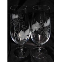 LsG-Crystal Pivní sklenice skleničky na pivo ručně broušené dekor Víno Lara-22...