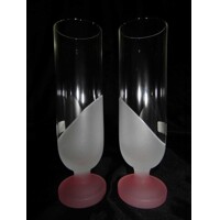 LsG-Crystal Skleničky na šampus přátelská souprava moderní vzor dárkové balení černý satén SK-253 200ml 2 Ks.