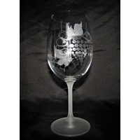 LsG-Crystal sklenice Skleničky broušené na červené dekor Víno matná nožička VU...