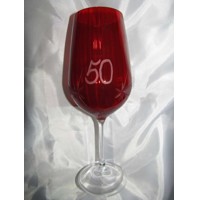LsG-Crystal Jubilejní sklenice červená číše výroční broušená Kanta J-329 600 m...