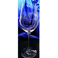 LsG-Crystal Skleničky na víno červené ručně broušené/ryté dekor Bodlák RW-380 ...