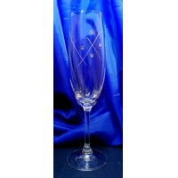 LsG-Crystal Skleničky na šampus 8 x Swarovski krystal  broušené dárkové balení satén Lara-7495 200ml 2 Ks.