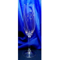 LsG-Crystal Skleničky broušené na šampus/sekt Swarovski krystaly spirála Lucia dárkové balení satén Lara-s495 200 ml 2 Ks.