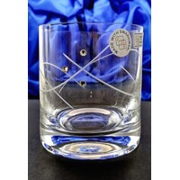 LsG-Crystal Skleničky broušené na Whisky Swarovski krystaly spirála Lucia dárkové balení satén Barline-501 280 ml 2 Ks.