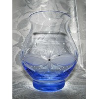 LsG-Crystal Váza modrá skleněná 6 x krystal Swarovski broušena dekor Kanta dár...