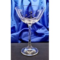 LsG Crystal Skleničky na Martini/ šampus 8 x Swarovski krystal ručně broušené dekor Karla dárkové balení satén Kate-6701 170ml 2 Ks.