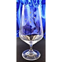 Lsg-Crystal Skleničky na pivo s krystaly Swarovski manželská souprava ručně broušené dekor Karla Sandra-677 550/ 380ml 2 Ks.