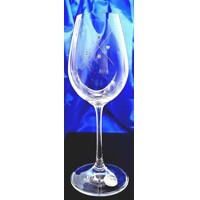 LsG Crystal Skleničky SWAROVSKI krystal na bílé/ červené víno ručně broušené dekor Karla originál balení Viola-833 350ml 6 Ks.