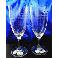 LsG Crystal Skleničky na pivo s krystaly Swarovski ručně broušené dekor Claudia CX- 850 380 ml 6 Ks.