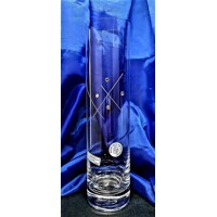 LsG-Crystal Váza skleněná vázička 4 x Swarovski krystal broušené ryté dekor Karla  A-932 240 mm 1 Ks.