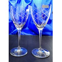 LsG-Crystal Skleničky na víno bílé ručně broušené dekor Galaxie Kate-1009 250ml 6 Ks.