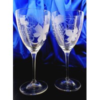LsG-Crystal Skleničky na bílé ručně broušené dekor Víno Kate-3004 250ml 2 Ks.
