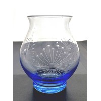 LsG-Crystal Sklo svícen váza na čajové svíčky broušený/ rytý dekor Pampeliška ...