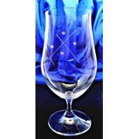 LsG Crystal Skleničky na pivo 8 x Swarovski krystal ručně broušené dekor Karla dárkové balení satén MG-675 550 ml 2 Ks.