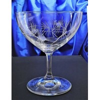 LsG-Crystal Skleničky broušené na šampus/ koktejl zmrzlinová miska dekor Bodlák dárkové balení satén FR-2859 340ml 2 Ks.