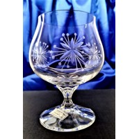 LsG-Crystal sklenice Skleničky na koňak ručně broušené dekor Vločka dárkové balení satén Ina-5165 250ml 2 Ks.