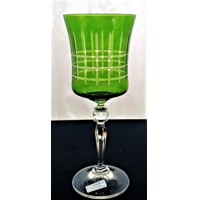 LsG-Crystal Sklenička na bílé víno broušená zele...