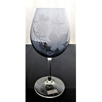 LsG-Crystal Sklenice modré na víno ručně ryté broušené dekor víno dárkové bale...
