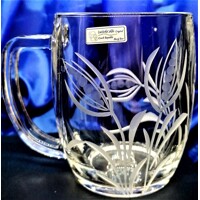 LsG-Crystal Sklenice pivní půllitr se jménem či číslem ručně broušený dekor Kukuřice ozdobné balení Turbo-5628 500ml 1 Ks.