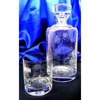 LsG-Crystal Whisky set ručně broušené dekor Vločka dárkové balení satén LA-4504 1000ml 280ml 6+1 Ks.