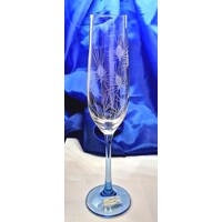 LsG-Crystal Skleničky modré na šampus sekt šumivá vína ručně broušené ryté Bodlák dárkové balení Ella-2598 190ml 2 Ks.